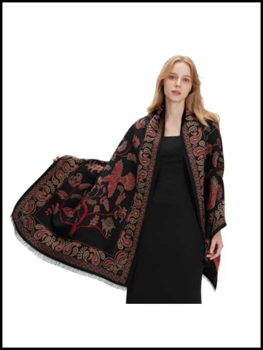 Reversible Paisley Pashmina Shawl Wrap Wedding Stole